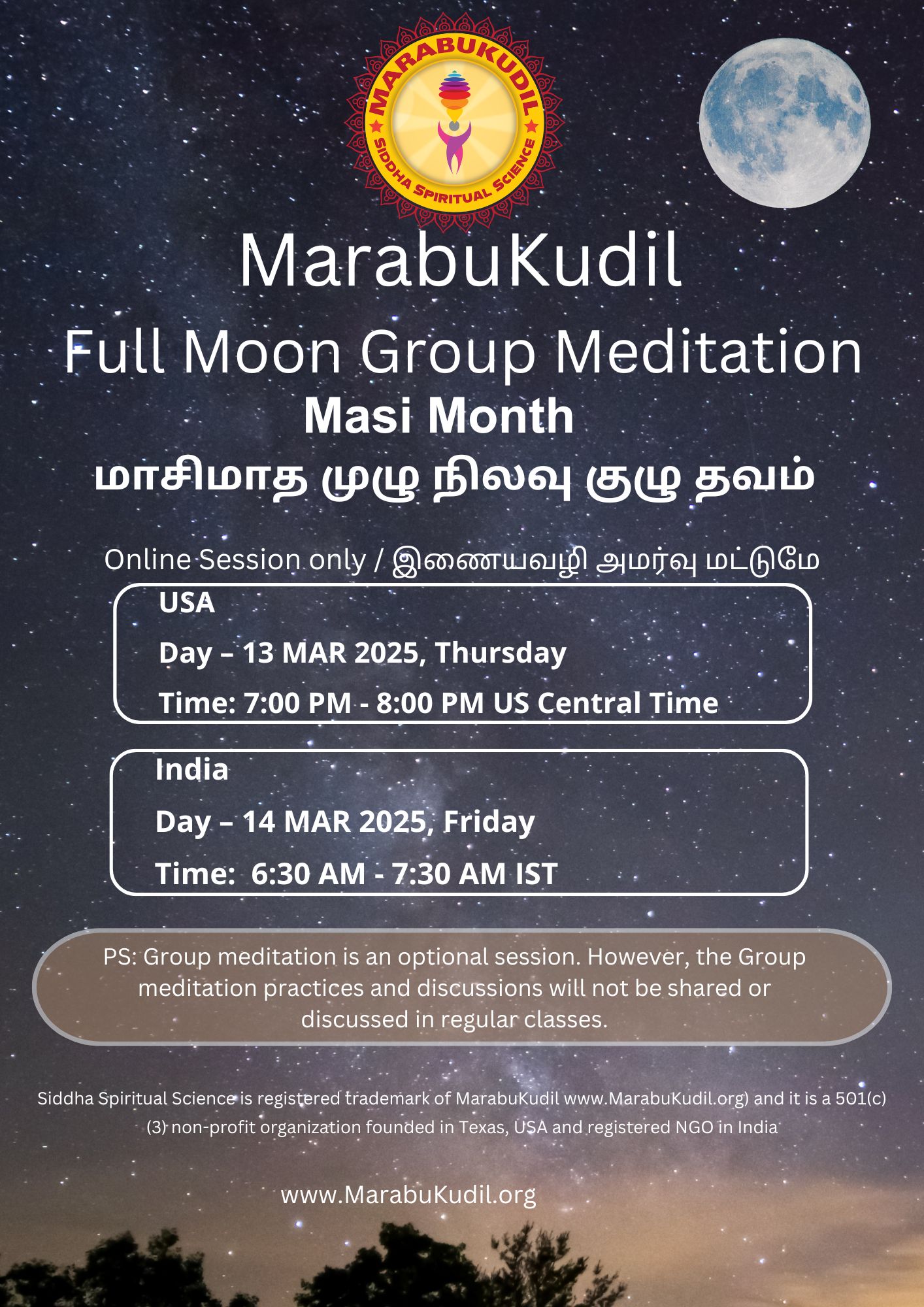 Maasi Month Full Moon Meditation