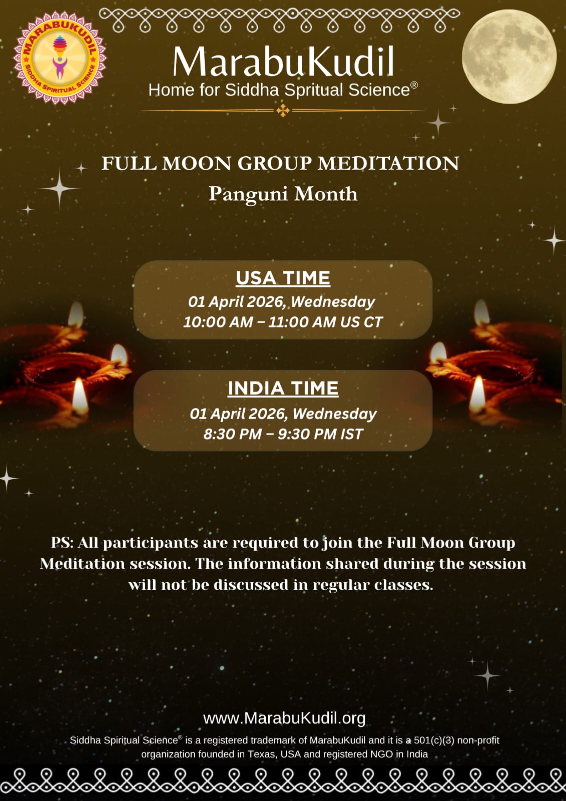 Panguni Month Full Moon Meditation-2026